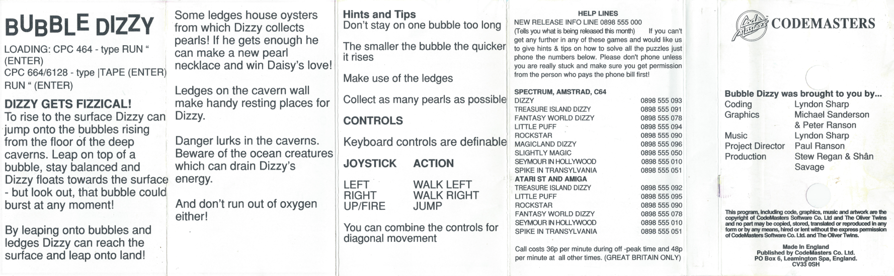Bubble Dizzy - Amstrad Back