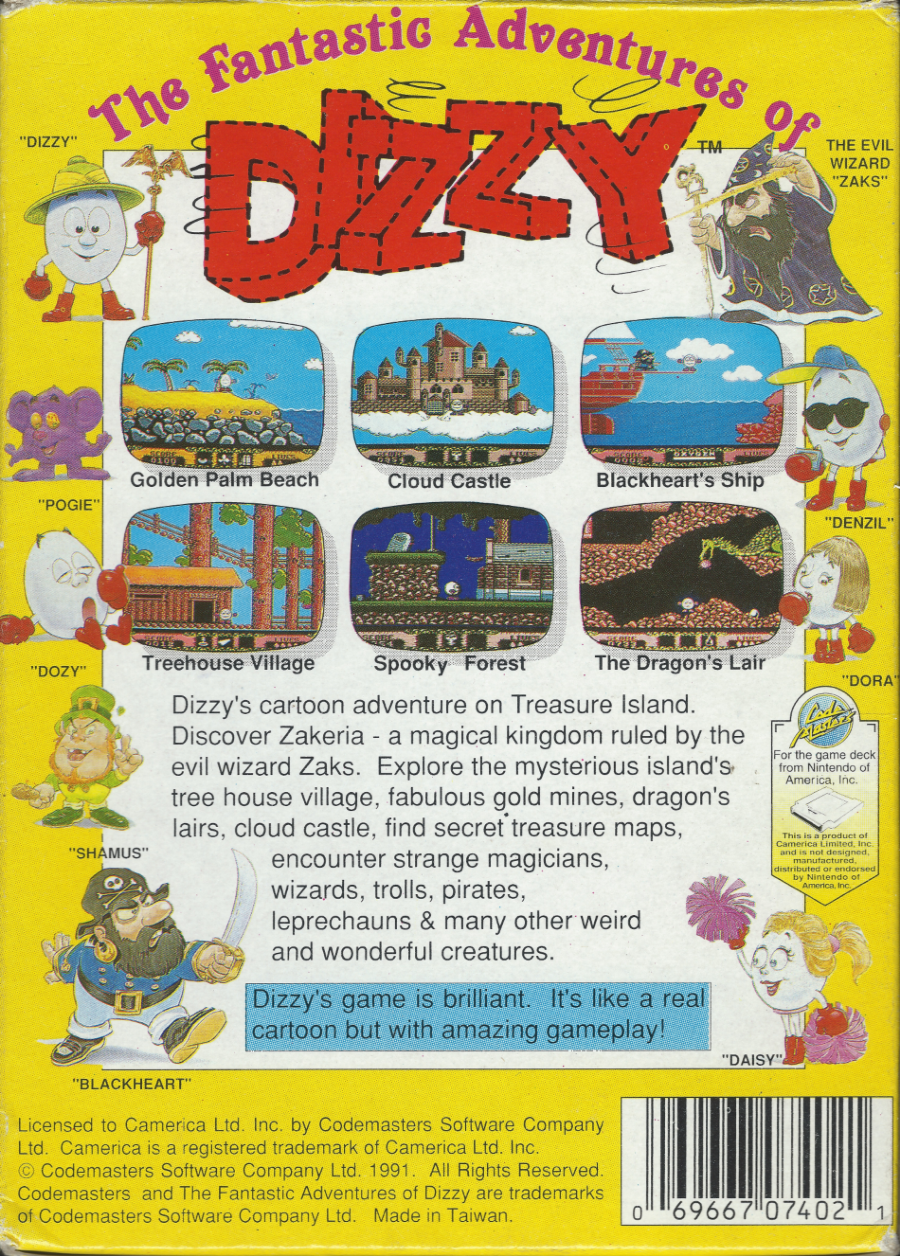 The Fantastic Adventures Of Dizzy - NES Gold Back