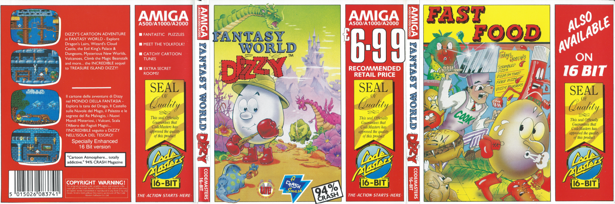 Fantasy World Dizzy - Amiga Paper Front