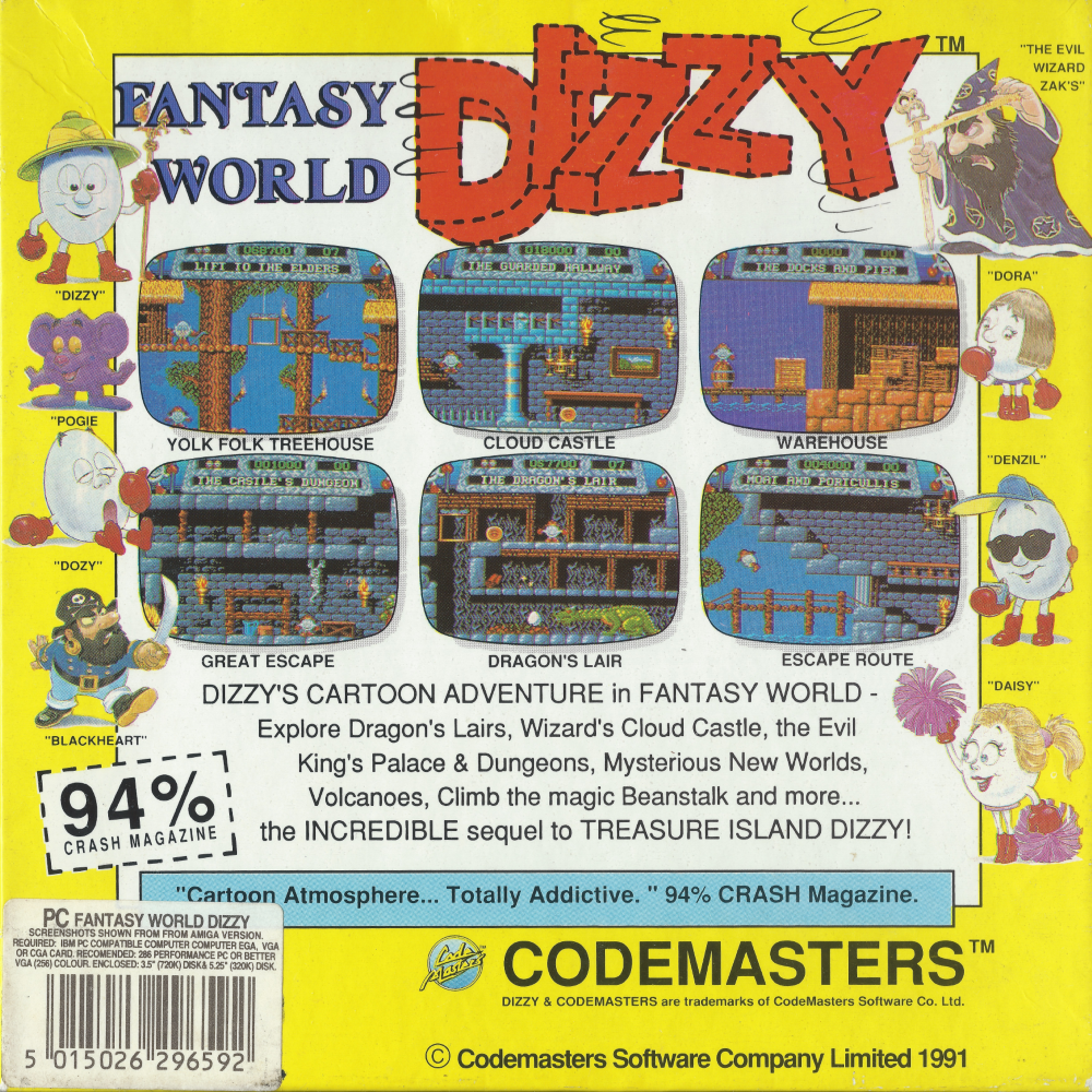 Fantasy World Dizzy - PC Back
