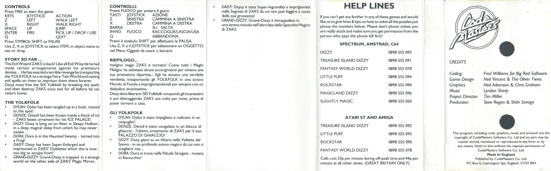 Magicland Dizzy - Amstrad Back