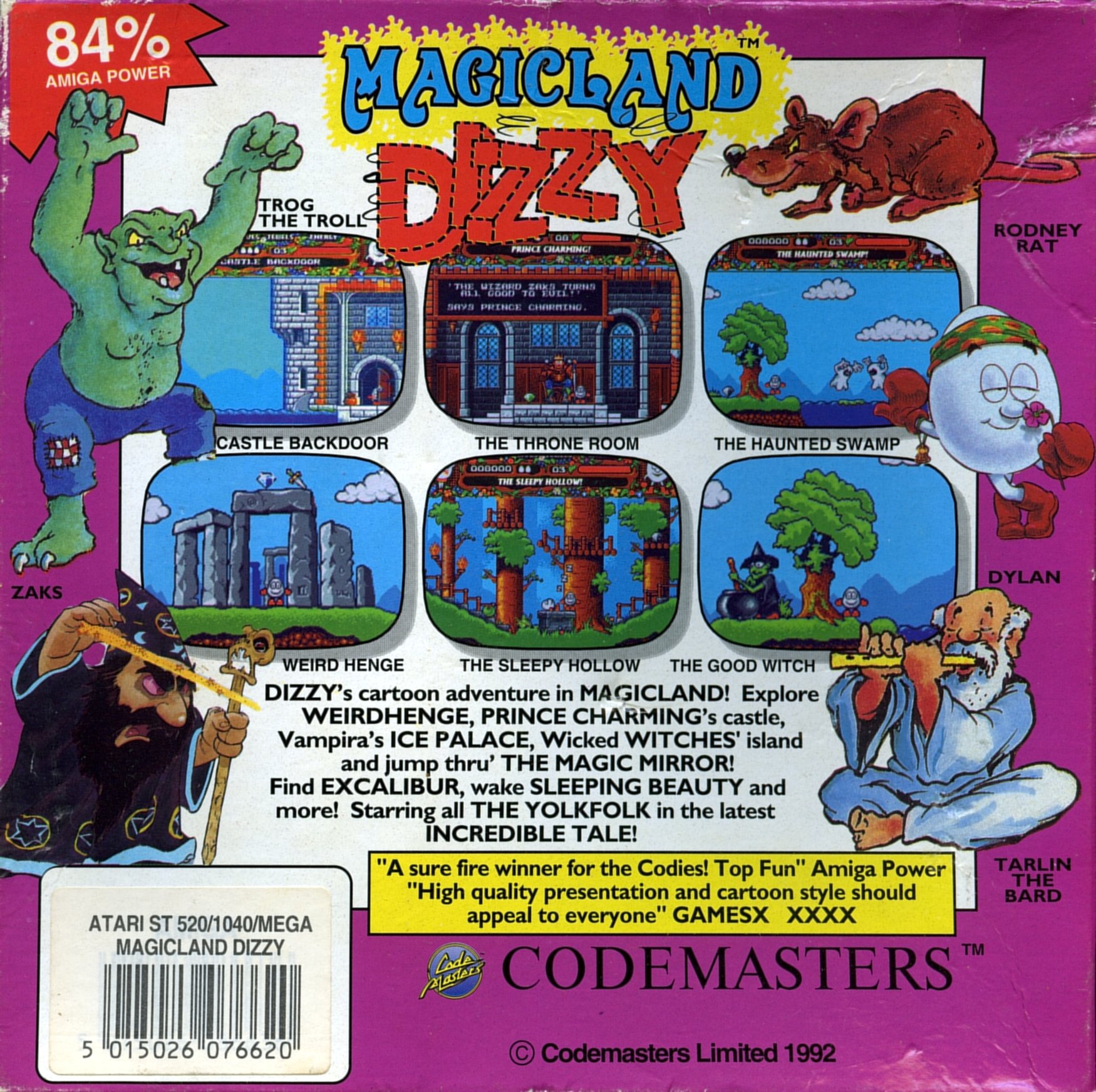Magicland Dizzy - Atari ST Back