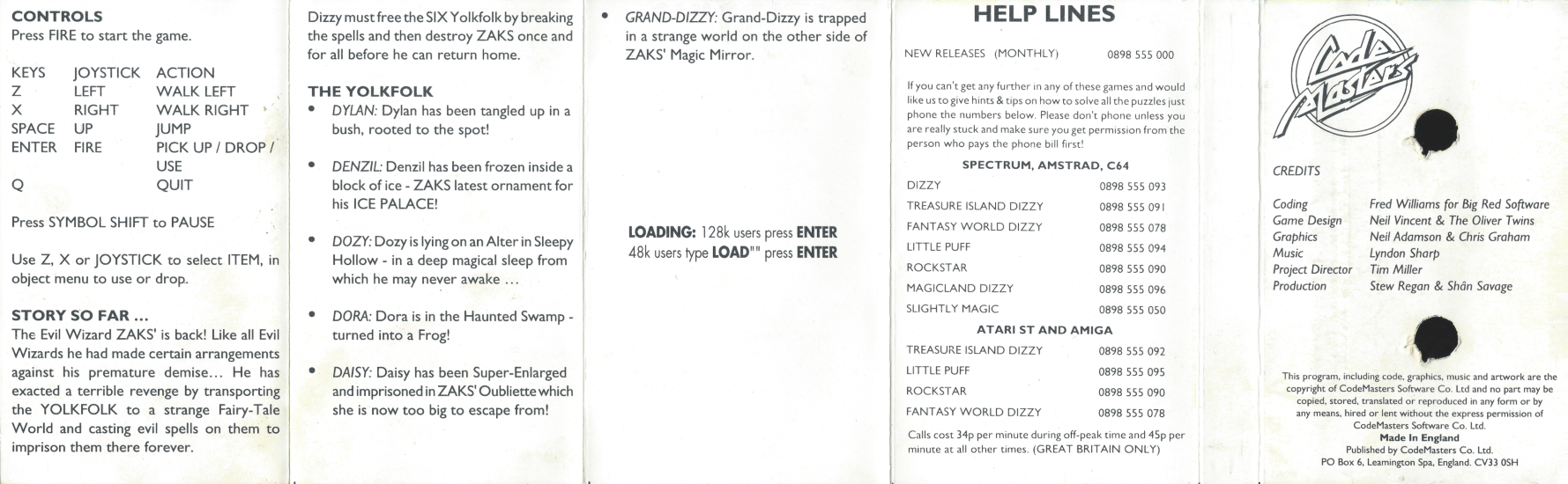 Magicland Dizzy - Spectrum Back