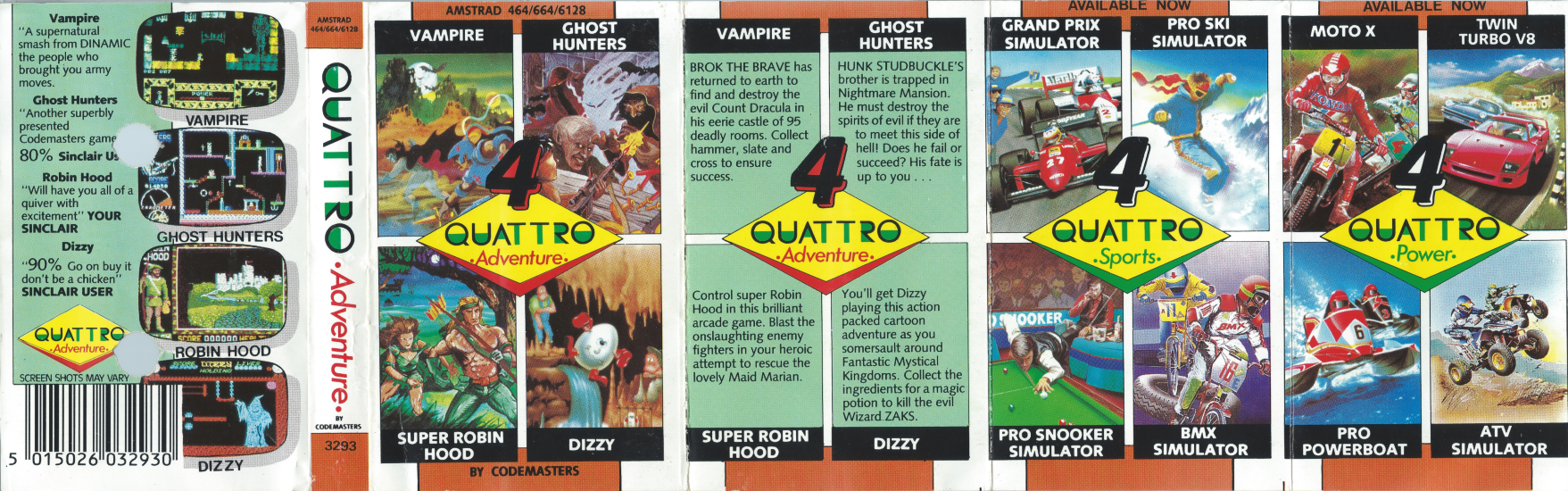 Quattro Adventure - Amstrad Front