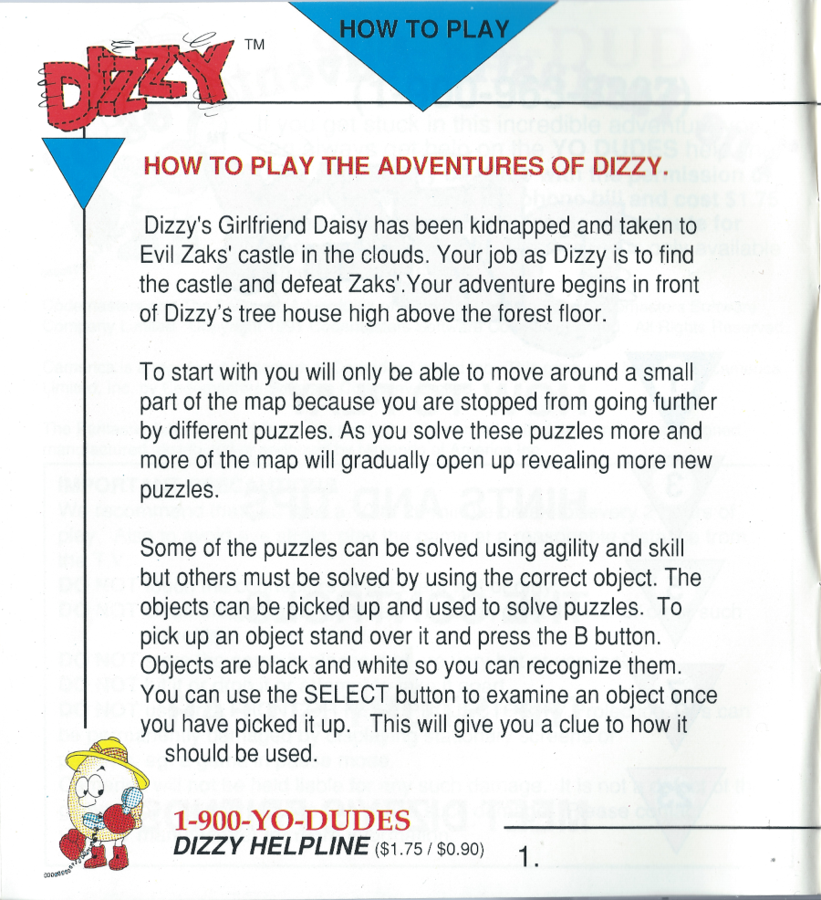 FantasticAdventuresOfDizzy_NES_Manual-Page01