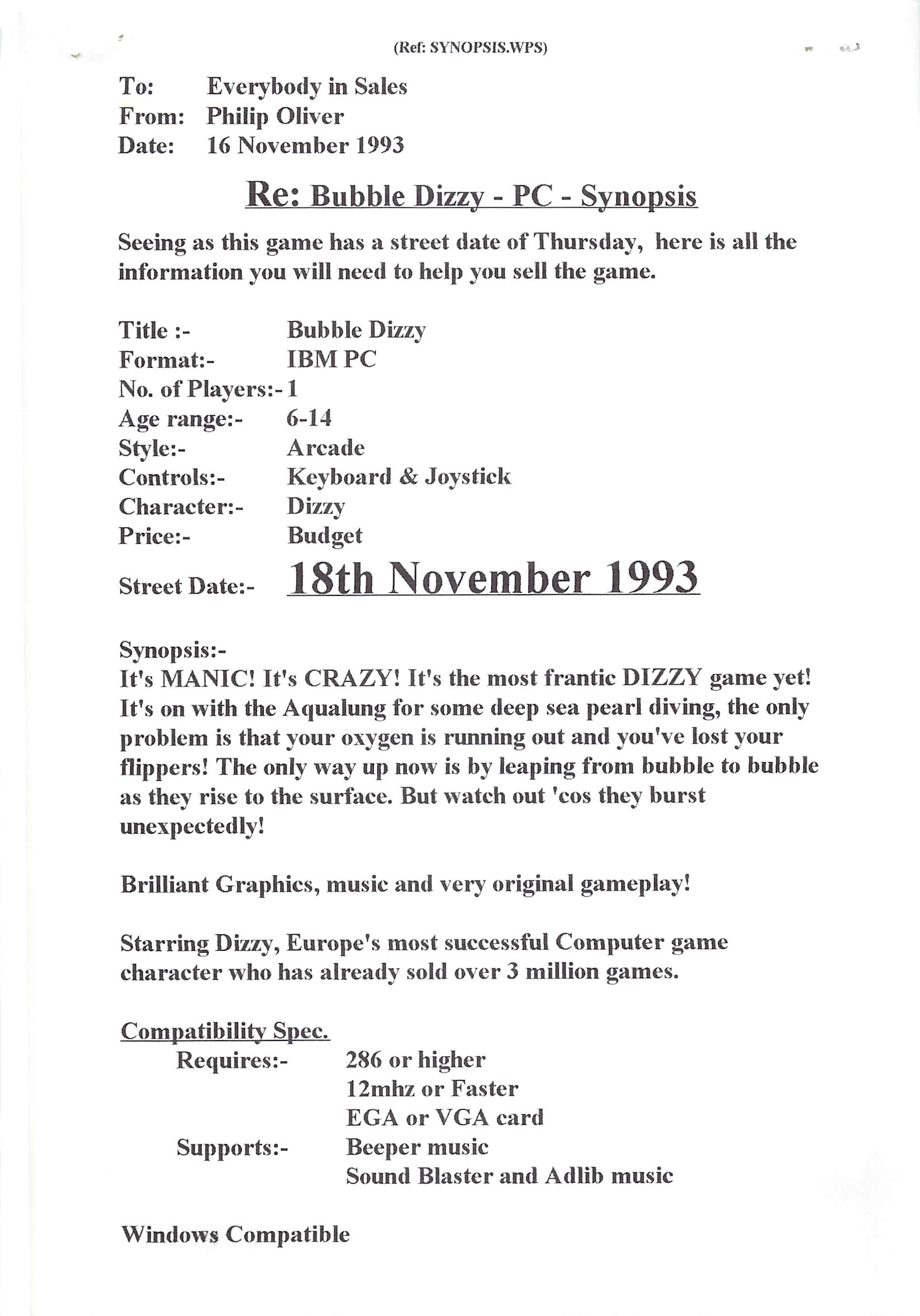 Bubble Dizzy - PC Synopsis #3