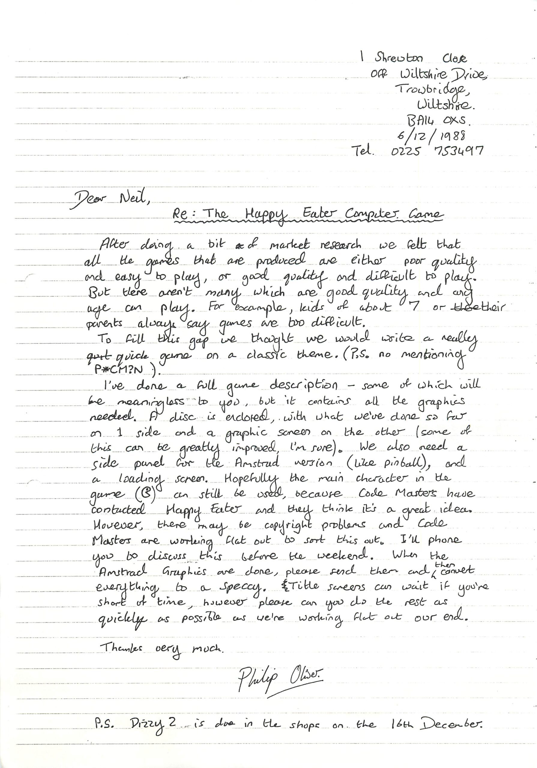 Fast Food - Happy Eater: Game Letter