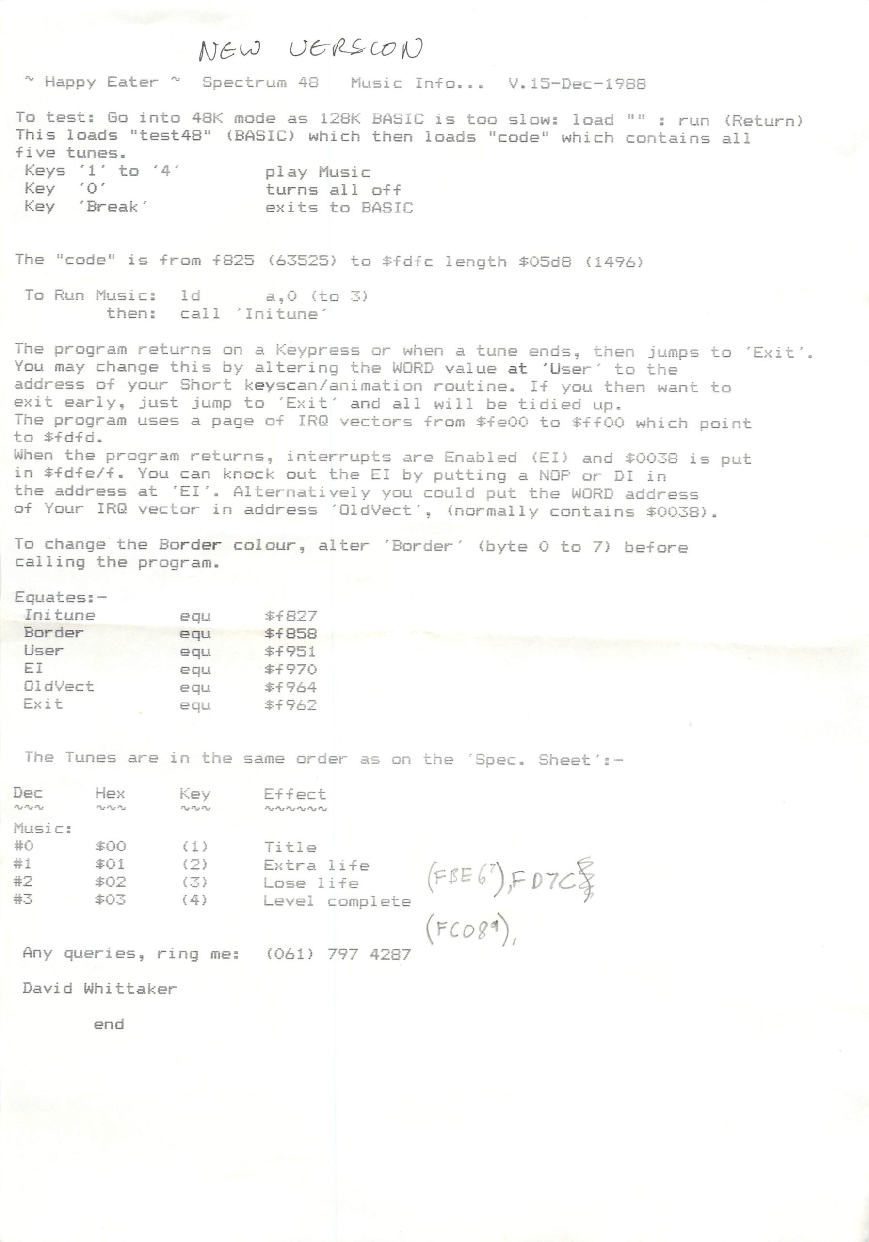 Fast Food - Happy Eater: Spectrum Notes #3