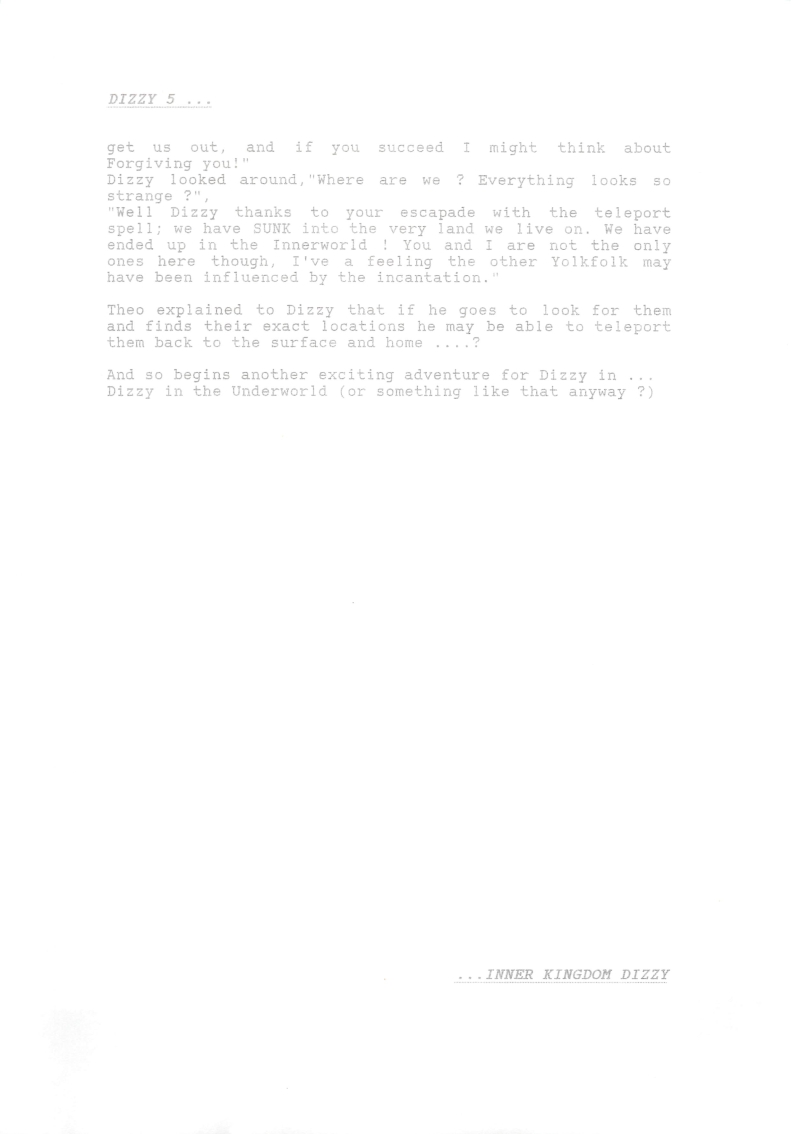 Spellbound Dizzy - Plot Outline #2