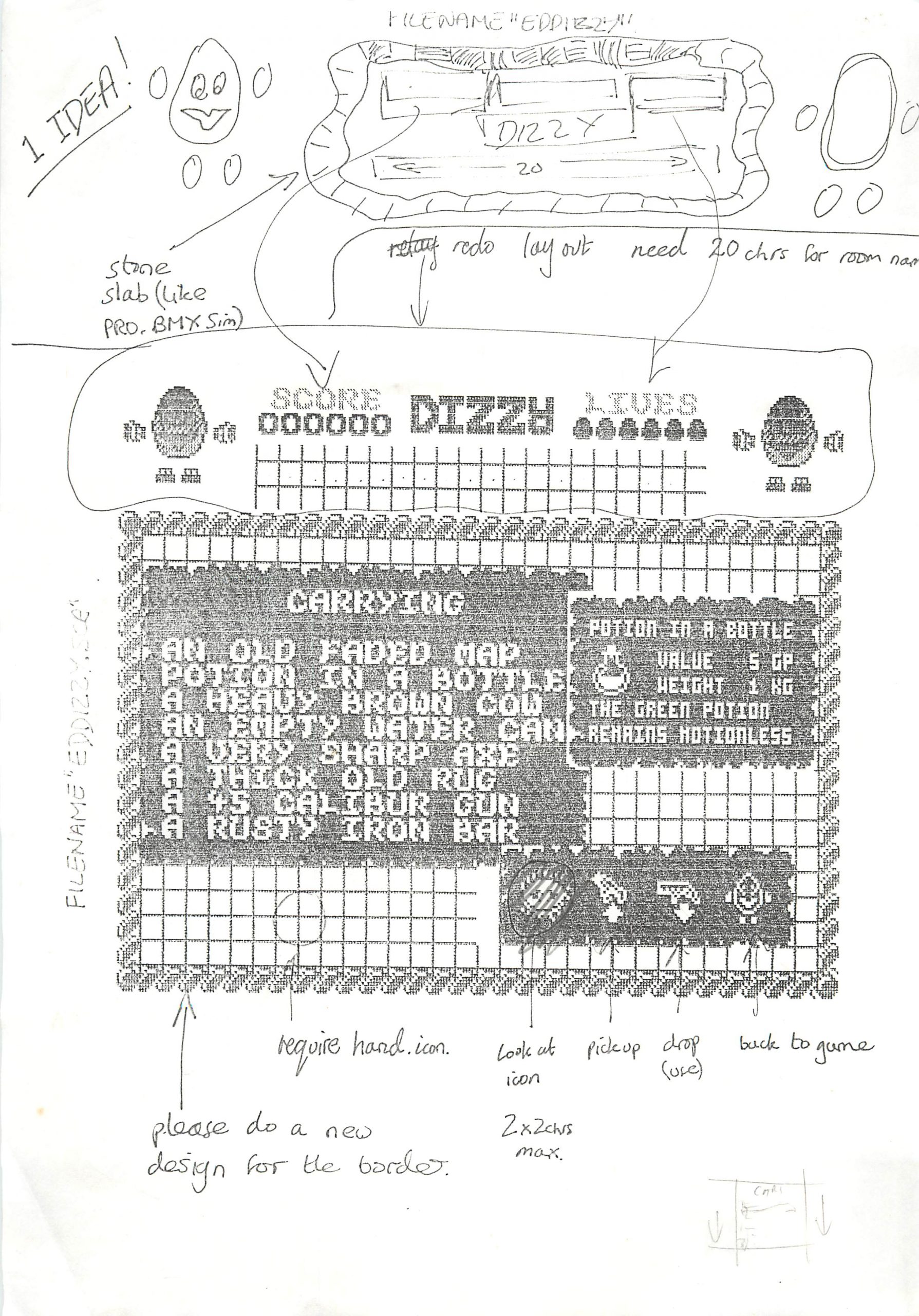Fantasy World Dizzy - HUD Plan